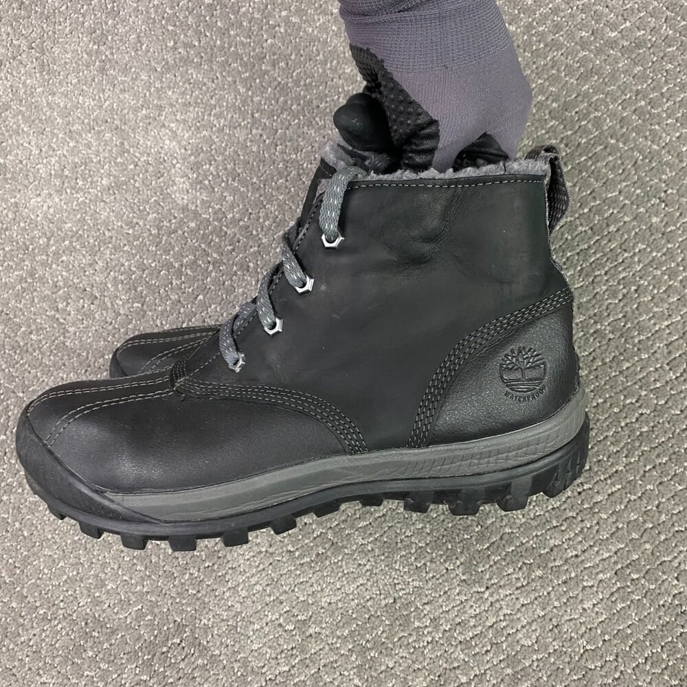 Timberland MT Hayes Boots Women's 9 Black Leather Winter Waterproof Primaloft - Picture 6 of 14